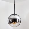 Gastor hanging light, globe light chrome, clear, Smoke-coloured, 1-light source