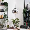 Gastor hanging light, globe light chrome, clear, Smoke-coloured, 1-light source
