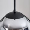 Gastor hanging light, globe light 25 cm chrome, clear, Smoke-coloured, 1-light source