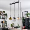 Gastor hanging light, globe light gold, clear, Smoke-coloured, 3-light sources
