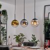 Gastor hanging light, globe light gold, clear, Smoke-coloured, 3-light sources