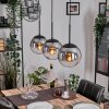 Gastor hanging light, globe light clear, Smoke-coloured, 3-light sources