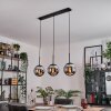 Gastor hanging light, globe light chrome, Smoke-coloured, 3-light sources