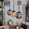 Gastor hanging light, globe light Amber, clear, Smoke-coloured, 3-light sources