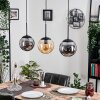 Gastor hanging light, globe light Amber, clear, Smoke-coloured, 3-light sources