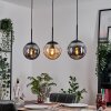 Gastor hanging light, globe light Amber, clear, Smoke-coloured, 3-light sources