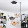 Mertola hanging light, globe light black, 3-light sources