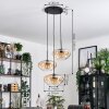 Mertola hanging light, globe light black, 3-light sources