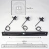 Gastor hanging light, globe light black, 3-light sources