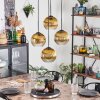 Koyoto hanging light, globe light 35 cm gold, clear, 4-light sources