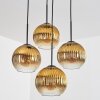 Koyoto hanging light, globe light 35 cm gold, clear, 4-light sources