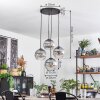 Koyoto hanging light, globe light 35 cm clear, Smoke-coloured, 4-light sources