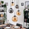 Gastor hanging light, globe light 45 cm black, 5-light sources