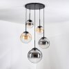Gastor hanging light, globe light 45 cm black, 5-light sources