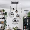 Gastor hanging light, globe light 45 cm black, 5-light sources