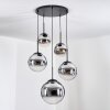 Gastor hanging light, globe light 45 cm black, 5-light sources