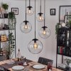 Gastor hanging light, globe light 45 cm black, 5-light sources