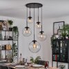 Gastor hanging light, globe light 45 cm black, 5-light sources