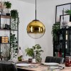 Gastor hanging light, globe light 30 cm gold, clear, 1-light source