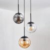 Gastor hanging light, globe light Amber, clear, Smoke-coloured, 3-light sources