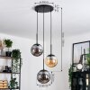 Gastor hanging light, globe light Amber, Smoke-coloured, 3-light sources