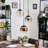 Gastor hanging light, globe light Amber, gold, clear, Smoke-coloured, 3-light sources