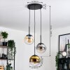 Gastor hanging light, globe light Amber, gold, clear, Smoke-coloured, 3-light sources