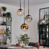 Gastor hanging light, globe light Amber, gold, clear, Smoke-coloured, 3-light sources
