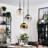Gastor hanging light, globe light Amber, gold, clear, Smoke-coloured, 3-light sources