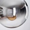 Gastor hanging light, globe light chrome, Smoke-coloured, 3-light sources