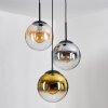 Gastor hanging light, globe light Amber, gold, clear, Smoke-coloured, 3-light sources