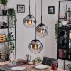 Gastor hanging light, globe light clear, Smoke-coloured, 3-light sources