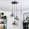 Gastor hanging light, globe light clear, Smoke-coloured, 3-light sources