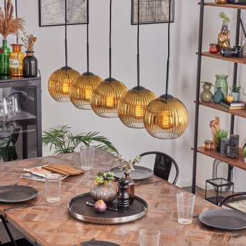 Koyoto globe light, pendant light black, 5-light sources