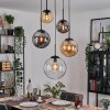 Gastor hanging light, globe light 45 cm black, 5-light sources