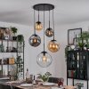 Gastor hanging light, globe light 45 cm black, 5-light sources