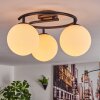 Gastor ceiling light, globe light white, 3-light sources