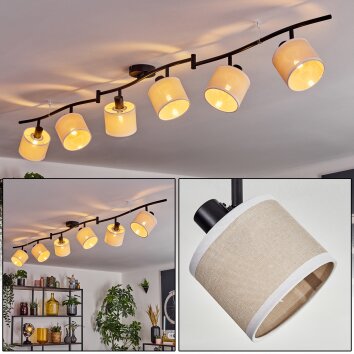 Bassagoda ceiling light beige, white, 6-light sources