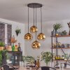 Ripoll hanging light, globe light, pendant light gold, clear, 4-light sources