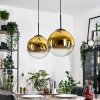 Gastor hanging light, globe light, pendant light gold, clear, 2-light sources