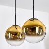 Gastor hanging light, globe light, pendant light gold, clear, 2-light sources