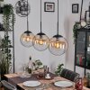 Gastor hanging light, globe light, pendant light Amber, clear, 3-light sources