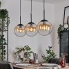 Gastor hanging light, globe light, pendant light Amber, clear, 3-light sources
