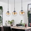 Gastor hanging light, globe light, pendant light Amber, clear, 3-light sources
