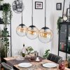 Gastor hanging light, globe light, pendant light Amber, clear, 3-light sources