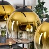 Gastor hanging light, globe light, pendant light gold, clear, 3-light sources