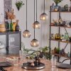 Koyoto hanging light, globe light, pendant light clear, Smoke-coloured, 4-light sources