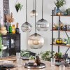 Koyoto hanging light, globe light, pendant light Amber, clear, Smoke-coloured, 4-light sources