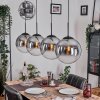 Gastor hanging light, globe light, pendant light clear, Smoke-coloured, 4-light sources