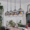 Gastor hanging light, globe light, pendant light clear, Smoke-coloured, 4-light sources